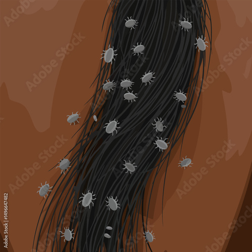 Illustrative Image of Insects Infesting a Horse's Tail and Coat