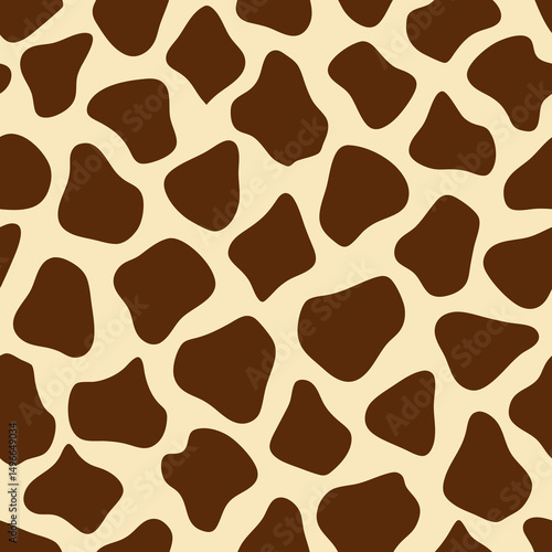 Seamless giraffe print vector pattern. Repeating animal skin texture design, wild savannah background, nature style
