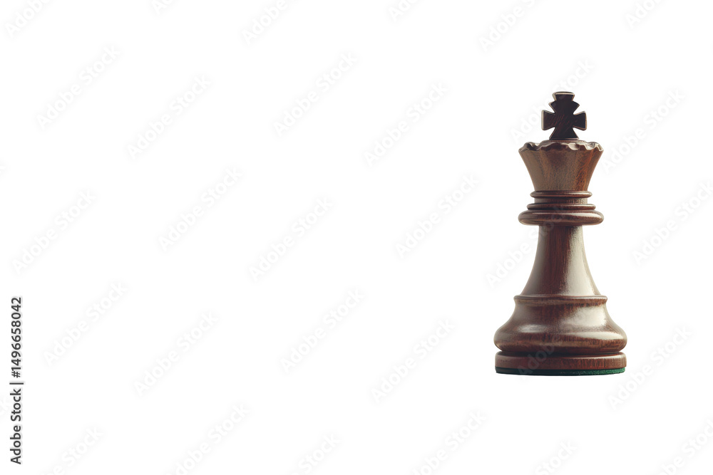 A dark brown chess king piece stands alone against a black background, sharply in focus, highlighting its intricate details and weighty presence A dark brown chess king piece stands alone against a black background, sharply in focus, highlighting its intricate details and weighty presence