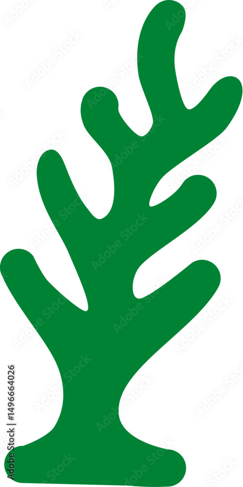 Simple Green Seaweed Vector Icon Simple Green Seaweed Vector Icon