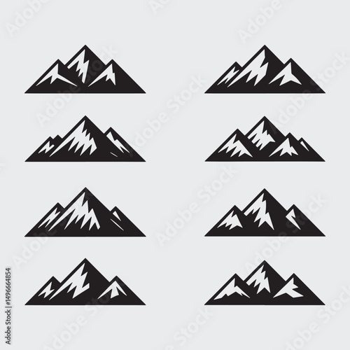 set of mountain icons