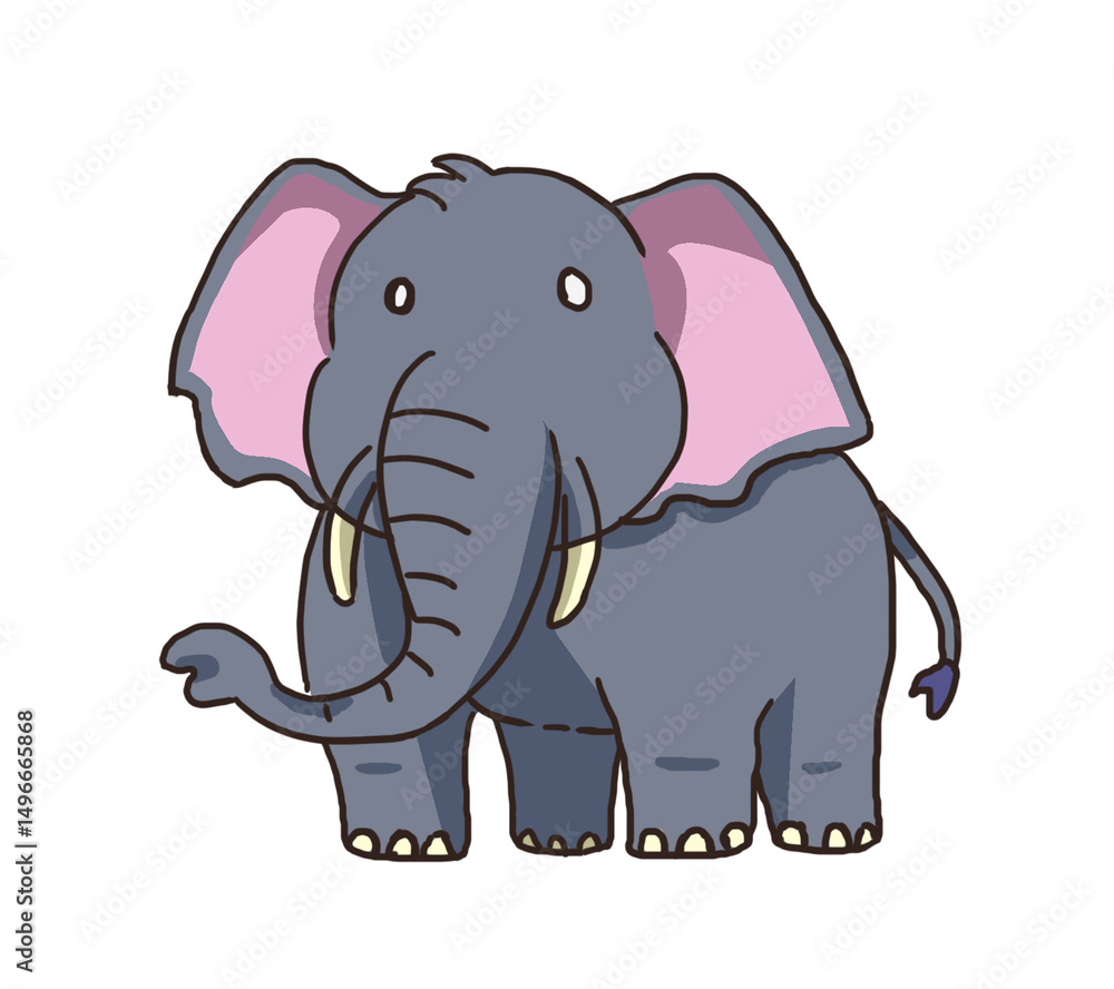 Fototapeta premium elephant cartoon isolated on white