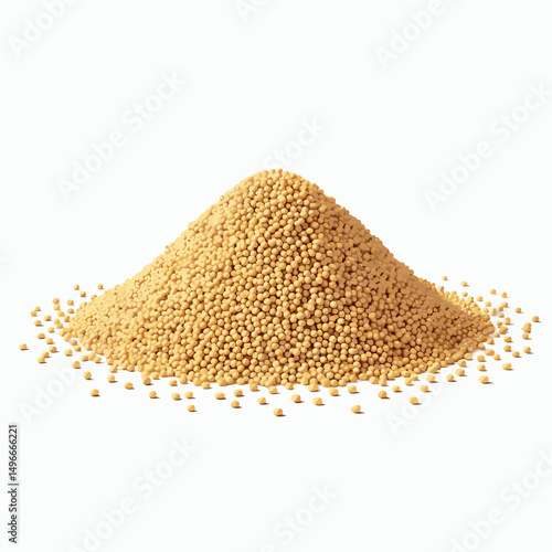 Pile of Dry Active Yeast Granules Isolated on White Background for Baking and Cooking Needs