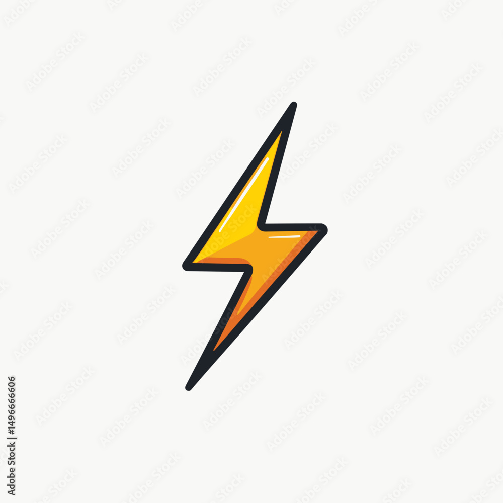 Yellow Lightning Bolt Icon Illustration on White Background for Energy and Power Concepts Yellow Lightning Bolt Icon Illustration on White Background for Energy and Power Concepts