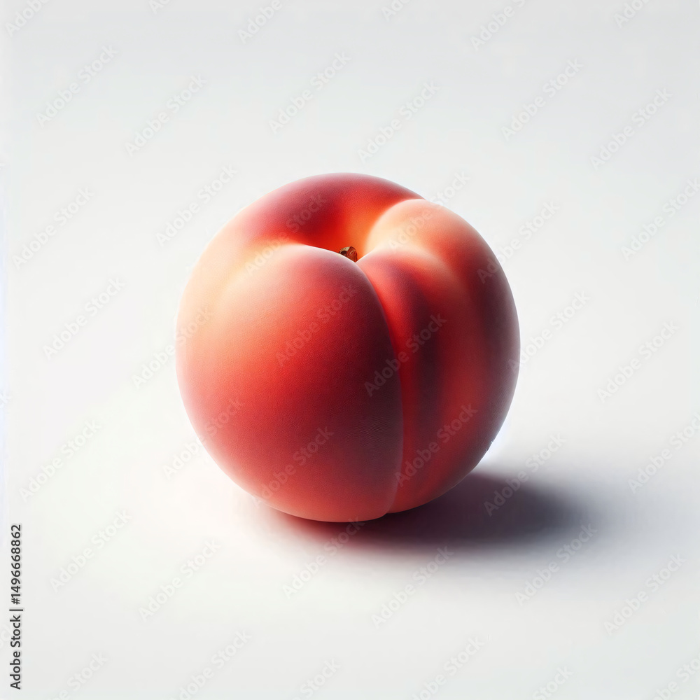 Single ripe peach on white background Single ripe peach on white background
