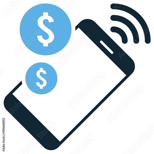 Contactless payment icon vector for tap-to-pay systems, digital wallet, and cashless finance tools. Ideal for mobile checkout, card scanners, and modern transaction graphics.