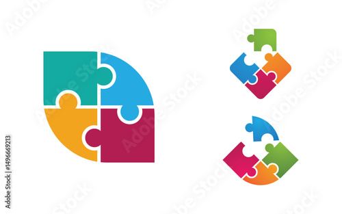 Human care adoption group network and social logo design v.41