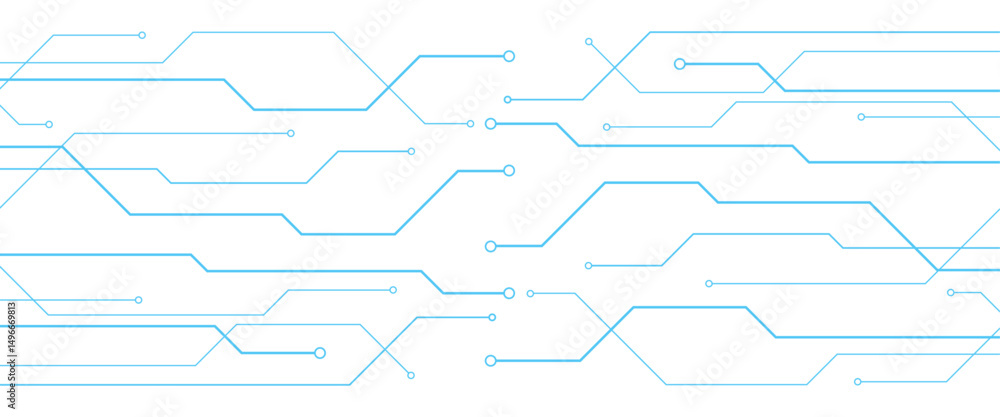 Naklejka premium Vector digital technology circuits blue lines abstract technology geometric background
