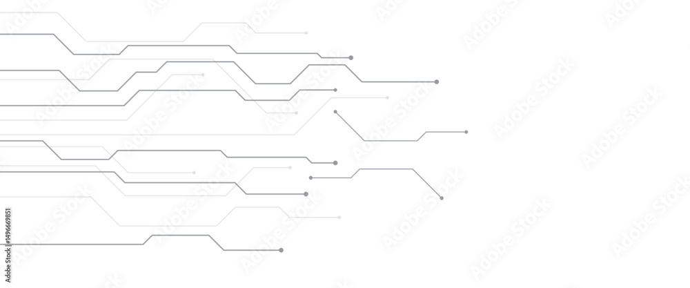 Naklejka premium Vector digital technology circuits grey lines abstract technology geometric background