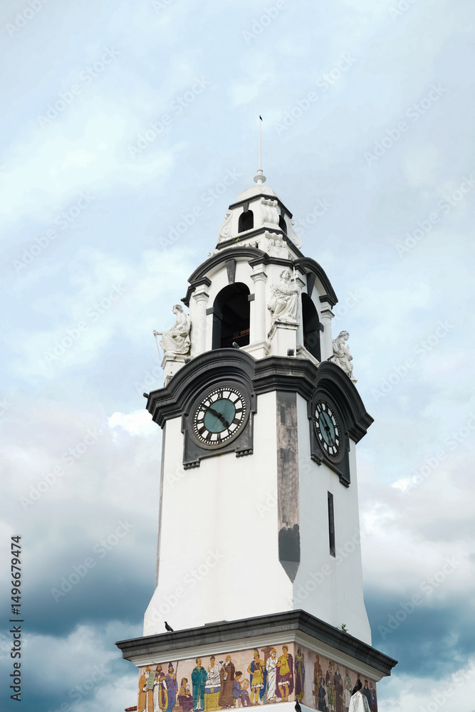 Birch Memorial Clock Tower in Ipoh, Malaysia. Colonial Architecture Landmark