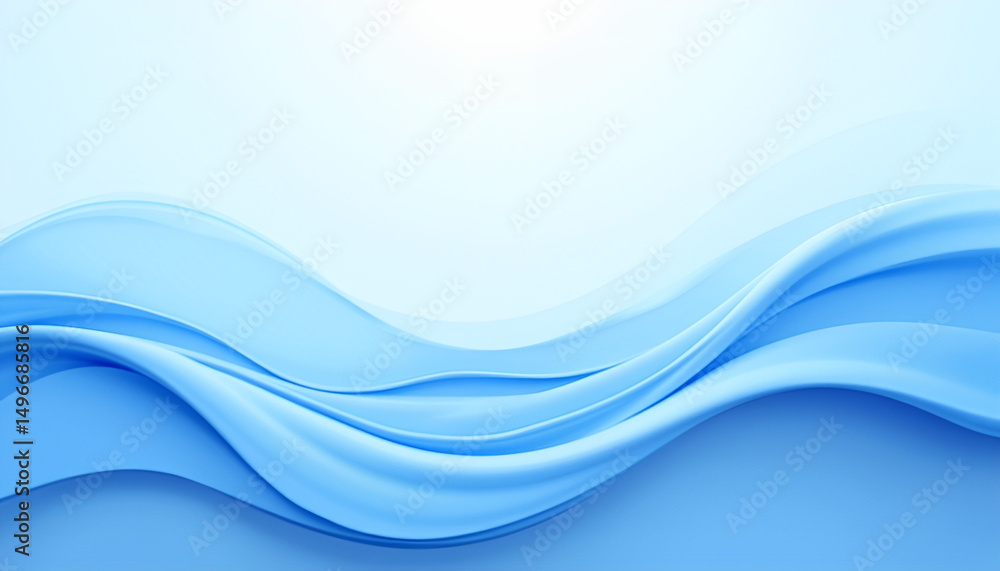Fototapeta premium Abstract blue and white curves background with flowing wave patterns creates serene and calming atmosphere.