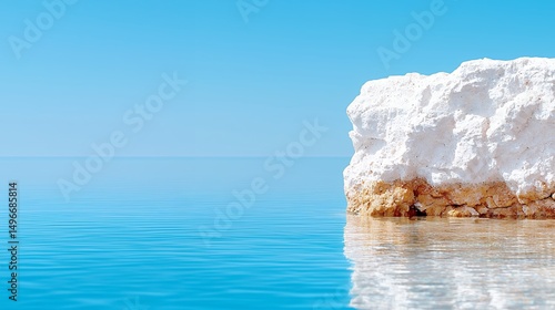 Rock in Water Under Blue Sky