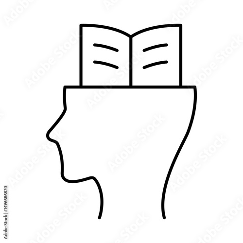 Knowledge Line Icon Editable Stroke. Education, Study, Library, Reading, Science, Student, Graduation, Bookstore Icons Vector Illustration