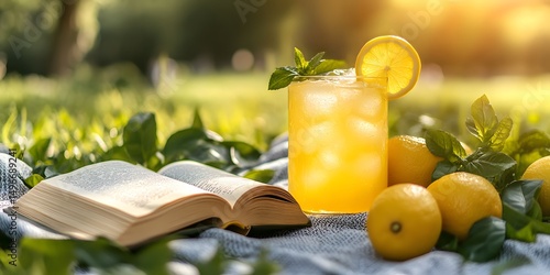 Summer Picnic: Refreshing Lemonade and a Good Book