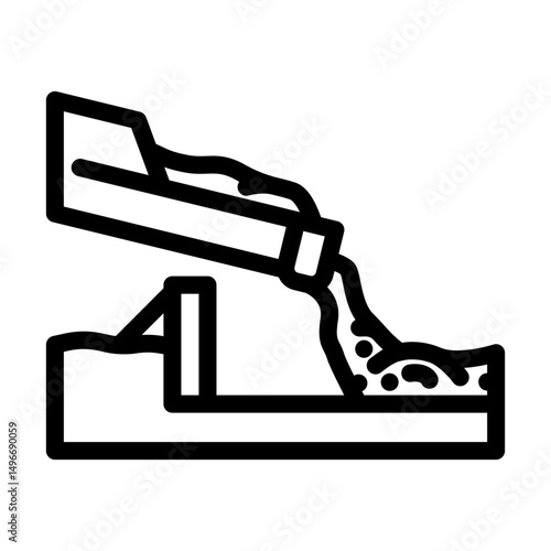 pouring cement line icon vector illustration