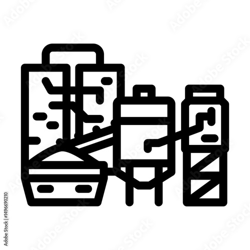 factory cement line icon vector illustration
