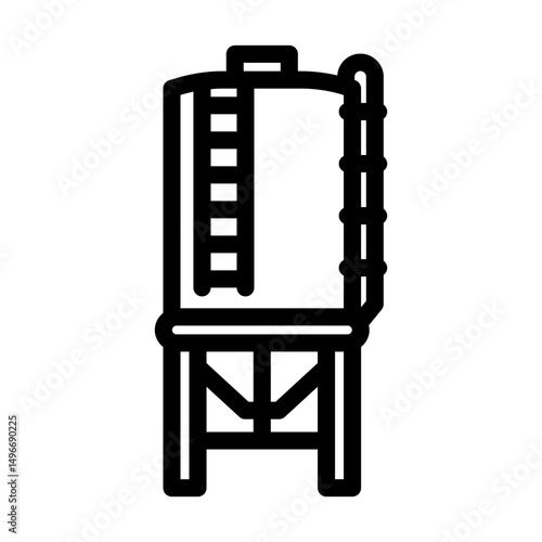 silo cement line icon vector illustration