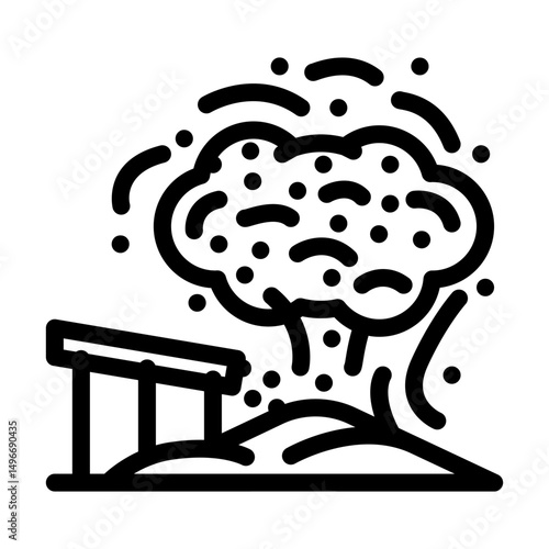 dust cloud cement line icon vector illustration