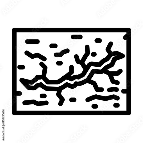 dry cracks cement line icon vector illustration