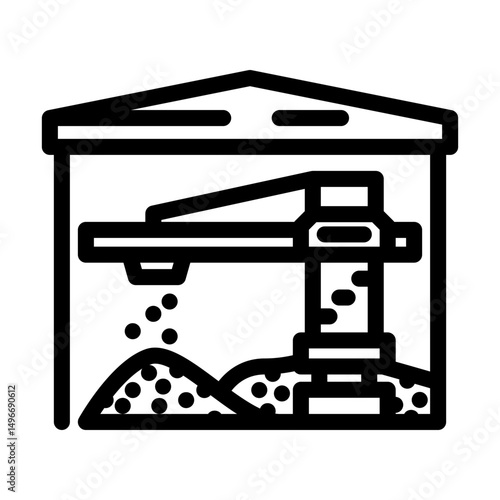 raw materials storage cement production line icon vector illustration