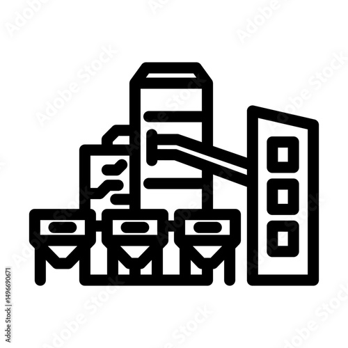 factory cement production line icon vector illustration
