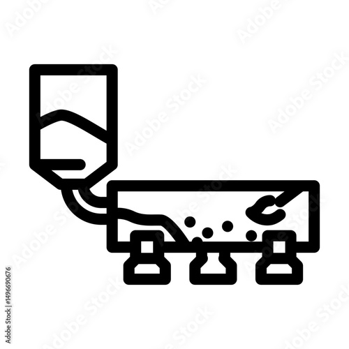 rotary kiln cement production line icon vector illustration