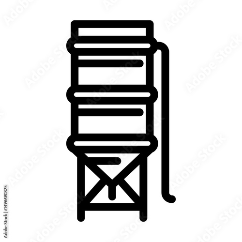 silo cement production line icon vector illustration
