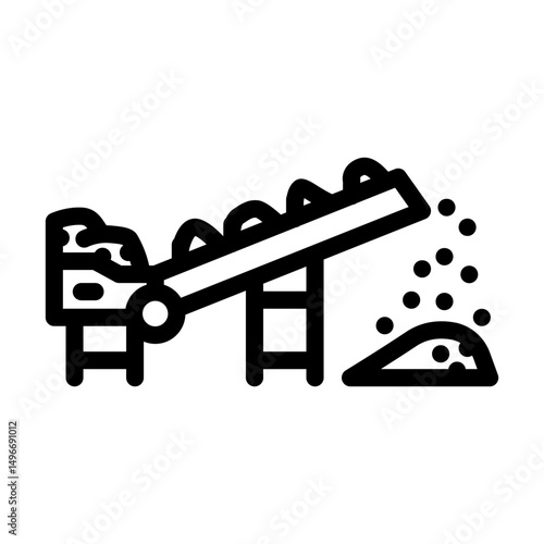 conveyor belt cement production line icon vector illustration