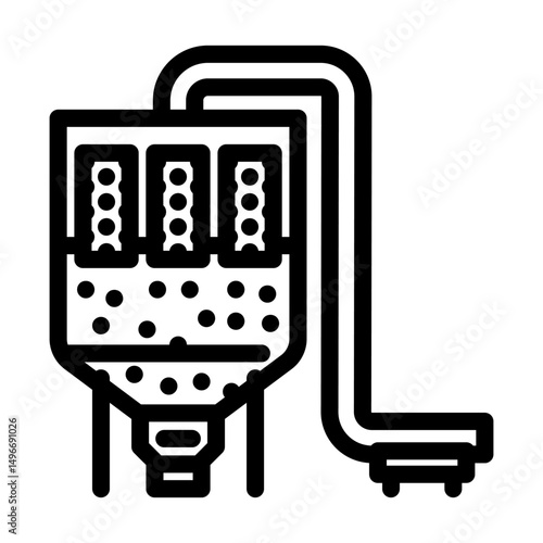 dust collector system cement production line icon vector illustration