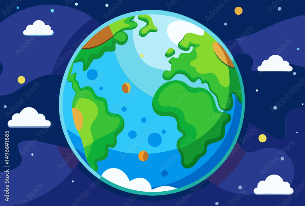 Fototapeta premium Vibrant Earth. A Colorful Cosmic View of Our Planet