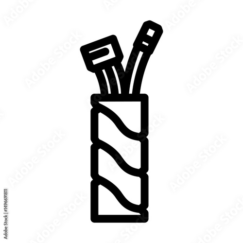cable management system gaming rig line icon vector illustration
