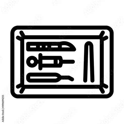 surgical tray surgeon line icon vector illustration