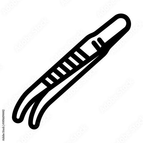 tissue forceps surgeon line icon vector illustration