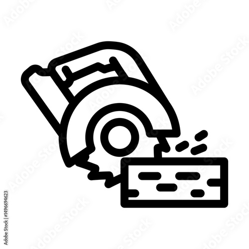 wood cutting frame construction line icon vector illustration