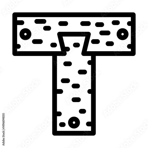 jointing wood frame house line icon vector illustration