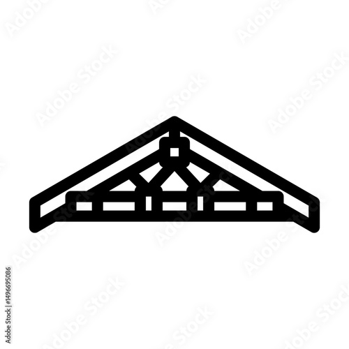 roof trusses wood frame house line icon vector illustration
