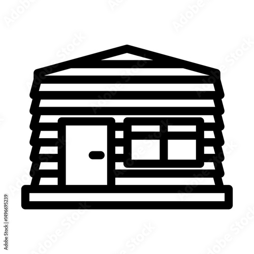 siding frame wood frame house line icon vector illustration