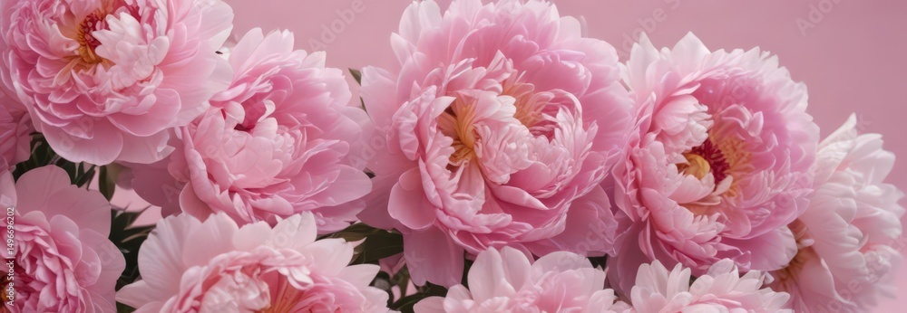 Tightly packed pink peonies, delicate petals, soft pink backdrop , peonies, flowers Tightly packed pink peonies, delicate petals, soft pink backdrop , peonies, flowers