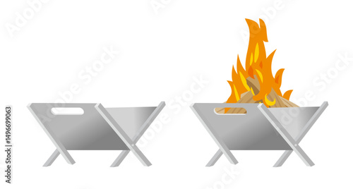 たき火台（ファイヤーピット）のイラスト