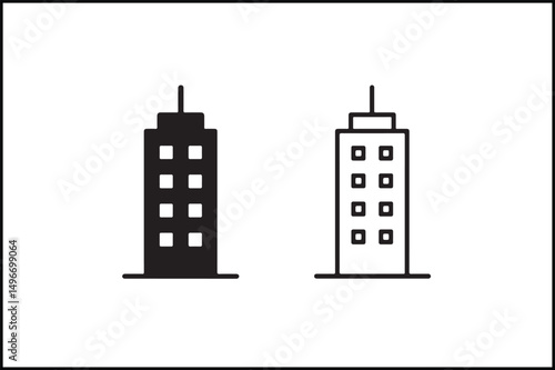 Apartment Tower Dual Style Line Art