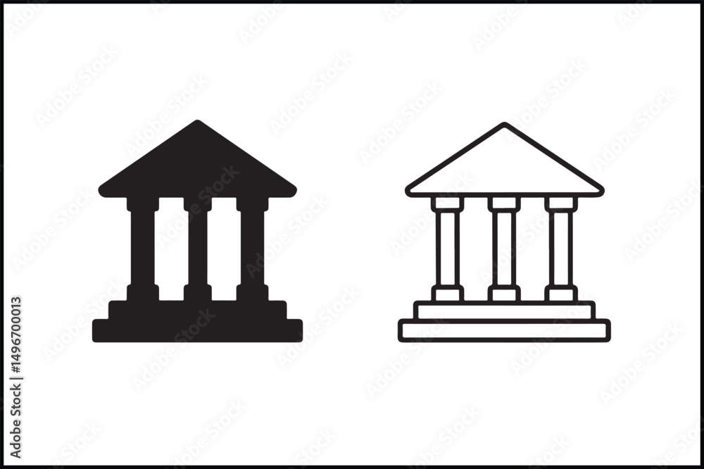 Temple Solid & Line Art Icon Temple Solid & Line Art Icon
