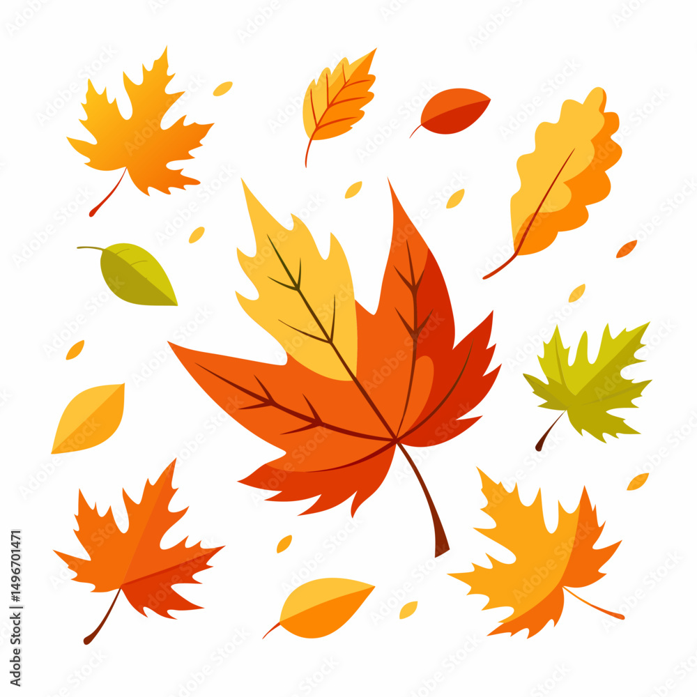 Naklejka premium Vibrant Autumn Leaves. A Colorful Fall Scene