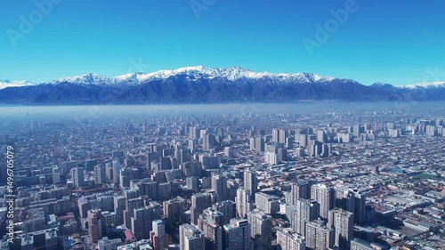 Wallpaper Mural Santiago Skyline In Santiago Chile. City Skyline Showing Modern And Traditional Architecture. Business Sky Background Downtown Cityscape. Outdoors Downtown Up Above. Santiago Chile. Torontodigital.ca
