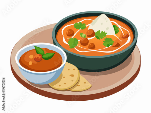  a serving of butter chicken     