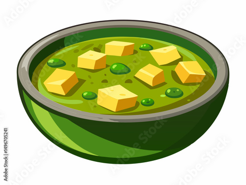  a bowl of indian palak paneer  