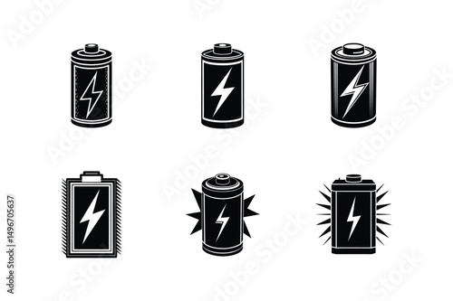 battery icon silhouette vector illustration