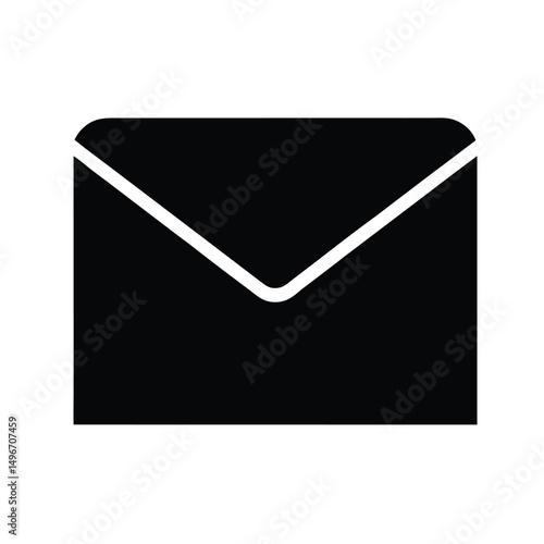 Black vector silhouette of envelop