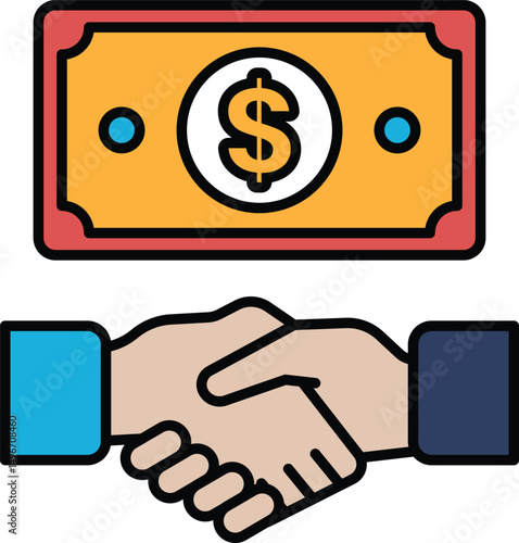 A hand shaking a dollar bill