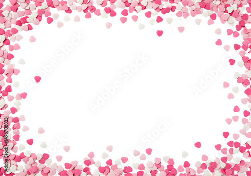 Elegant pink cherry blossom petals frame romantic floral border graphic isolated element