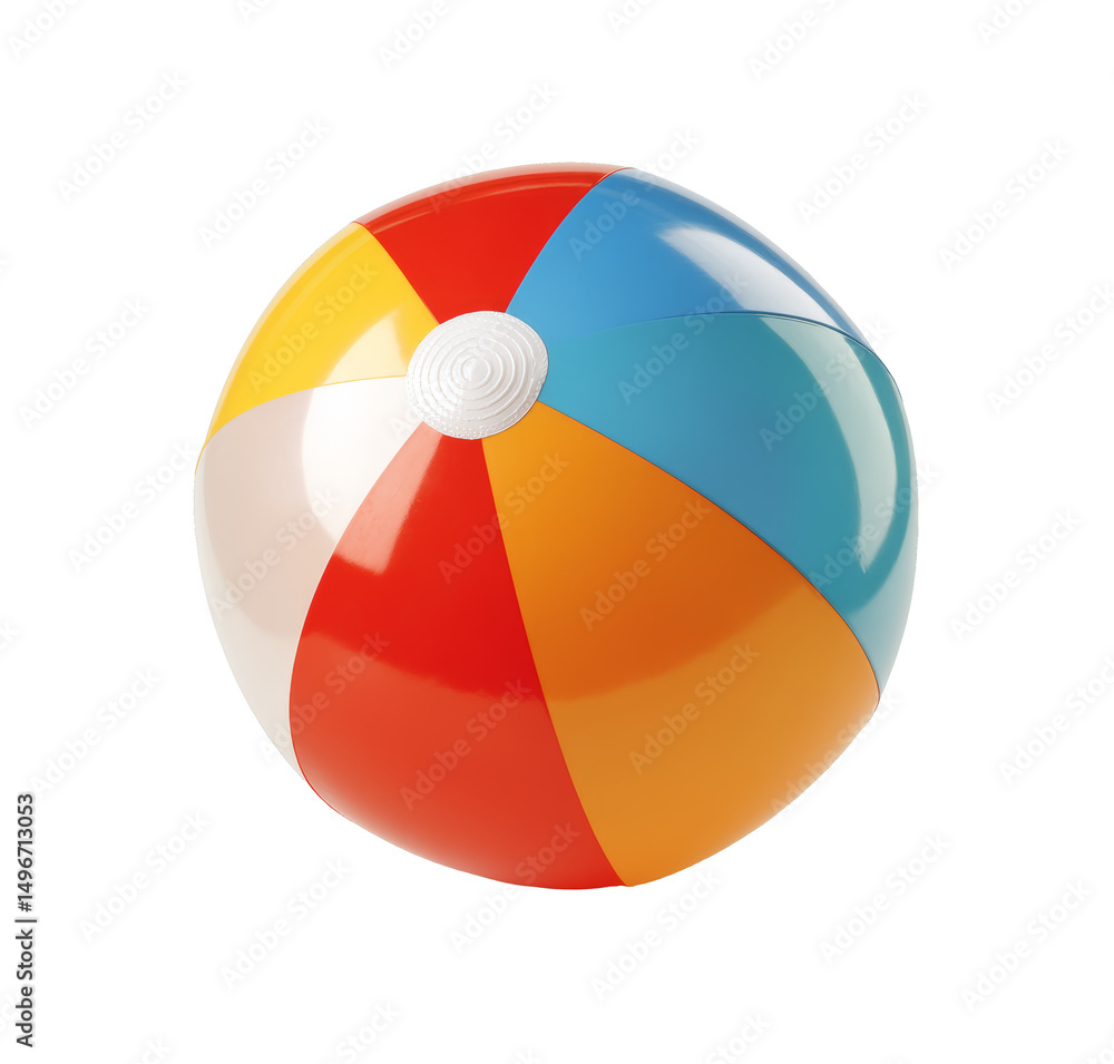 Obraz premium [Transparent Background PNG]Colorful Beach Ball on White Background